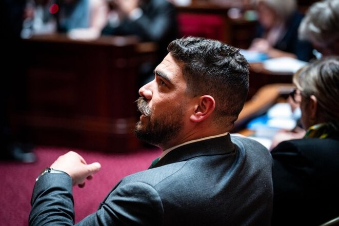 Guillaume Kasbarian à l’Assemblée nationale, le 5 juin 2024. © Photo Xose Bouzas / Hans Lucas via AFP